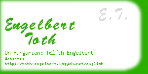 engelbert toth business card